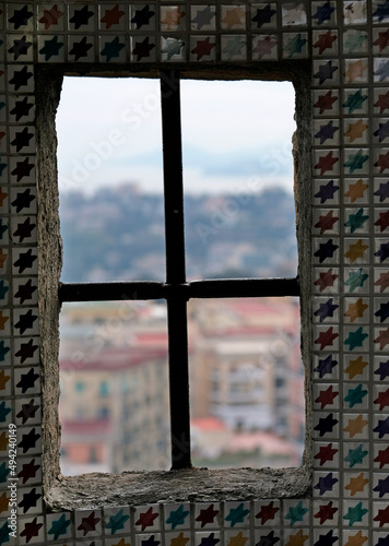 Overlooking Naples, Italy, from a window in Castle Sant Elmo photo