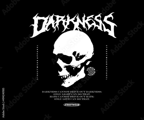 Skull retro poster and graphic design for t shirt street wear