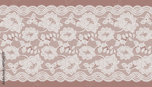 Big floral jacquard lace trim.