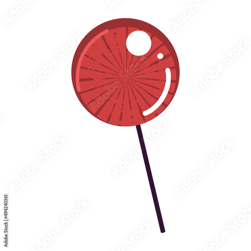 Isolated red lollipop candy icon Vector