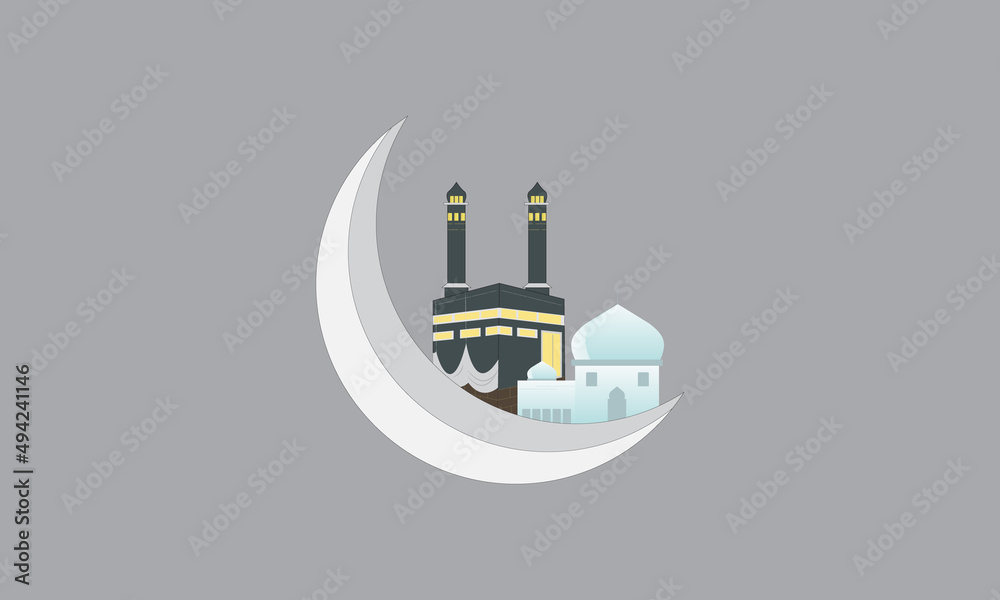 Modern Flat Elegant Islamic Mosque Building, Suitable for Diagrams, Map, Infographics, Illustration, And Other Graphic Related Assets