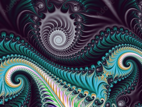 Fractal colorful background. Bright beautiful spiral background.