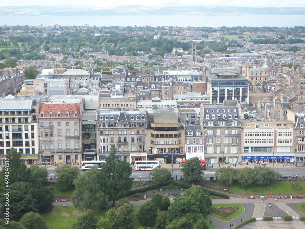 streets & buildings of Edinburgh, panorama view, August 6th 2015