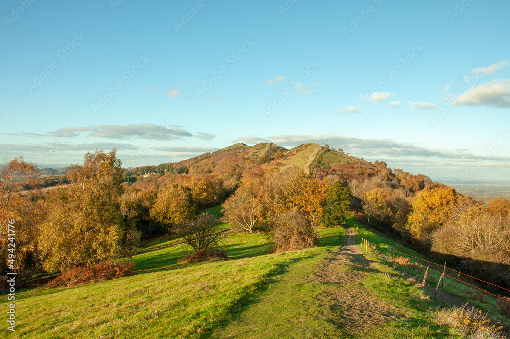 Autumn colours in the Malvern hills of England.