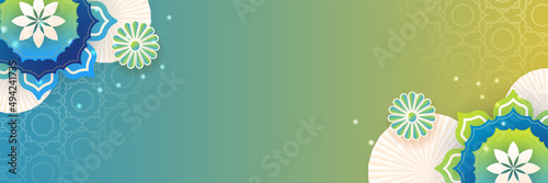 Stylish golden mosque design islamic banner background