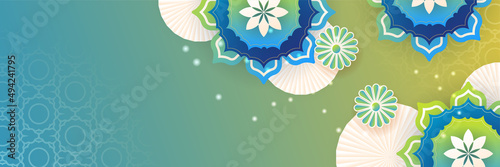 Stylish golden mosque design islamic banner background