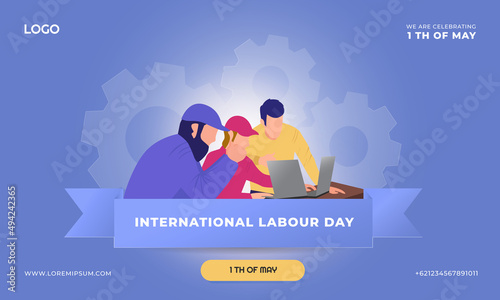 Flat International labour day illustration Background
