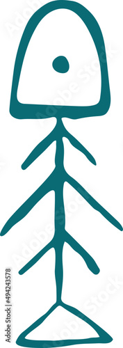 Abstract Fish Skeleton Decorative Element