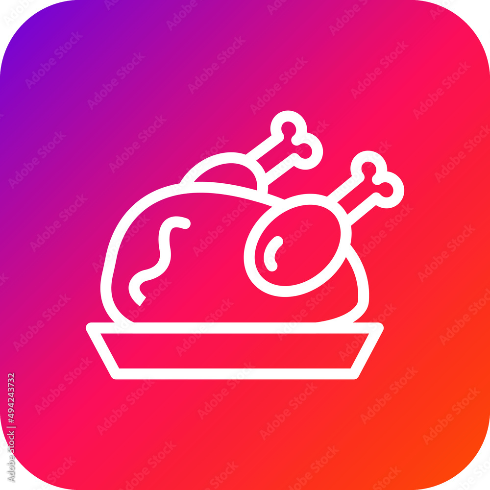 Cooked chicken Vector Icon Design Illustration Cooked chicken Vector Icon Design Illustration