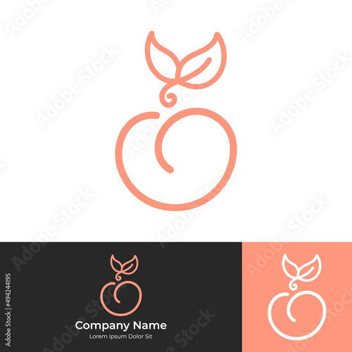 peach logo for beauty salon branding