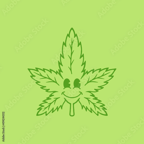 hand drawn cannabis cartoon logo
