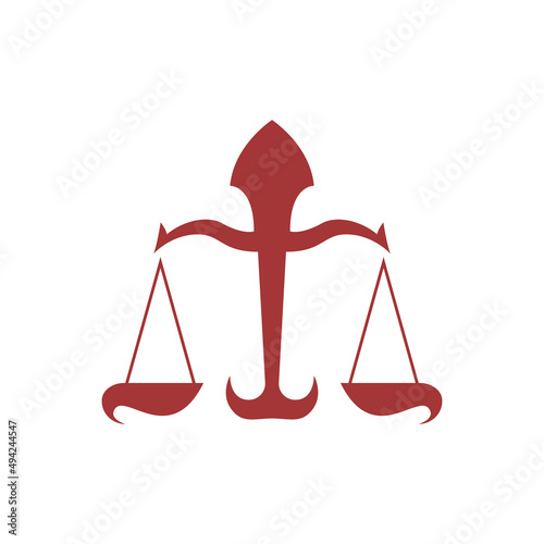 crossbow and scale logo
