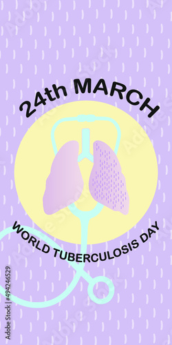 TUBERCULOSIS DIA MUNDIAL 24 MARZO FLAT DESIGN BANNER BONITO