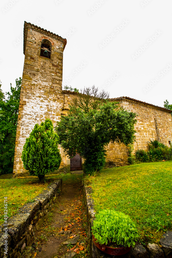 Spring in Sant Marti Del Clot church, La Garrotxa, Spain