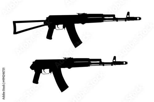 Assault rifle icon of AK-74 Shadow silhouette of gun