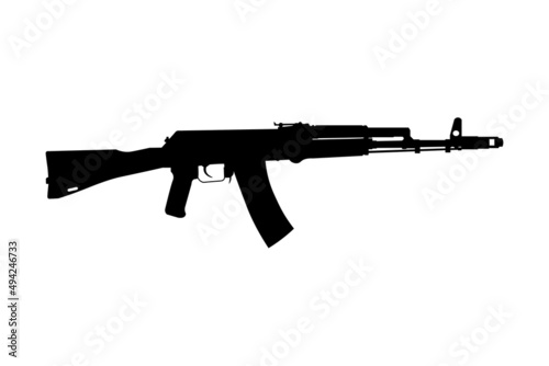 Assault rifle icon of AK-74M Shadow silhouette of gun