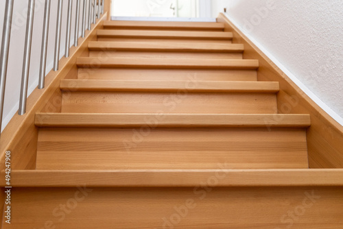 wooden staircase in a house