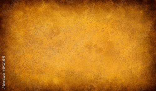 Abstract rusty background. Elegant old Orange background with texture and dark vignette border, vintage grunge. Abstract conceptn Orange background with texture. photo
