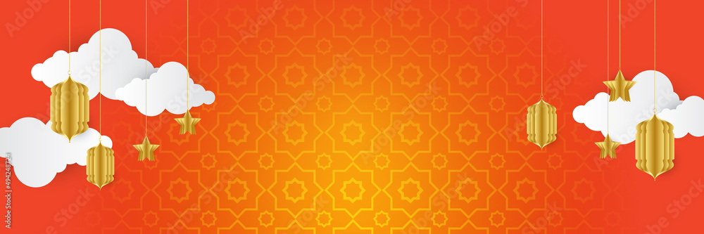 Stylish golden mosque design islamic banner background Stylish golden mosque design islamic banner background