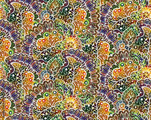 The intricate batik pattern