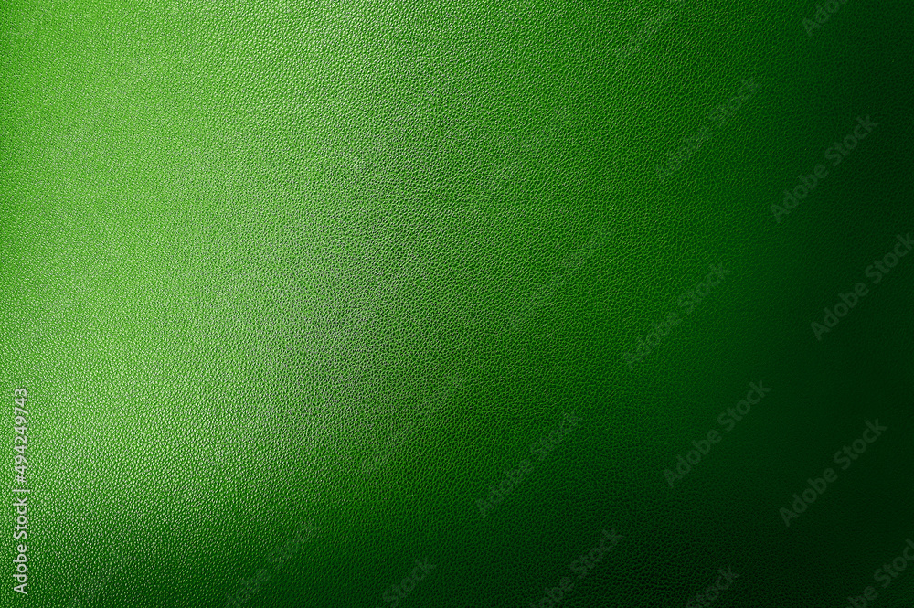 luxury dark green leather texture background showing grain and a shaft of light across. gradient green artificial leatherette texture use as background, close up view, with blank space for design. luxury dark green leather texture background showing grain and a shaft of light across. gradient green artificial leatherette texture use as background, close up view, with blank space for design.