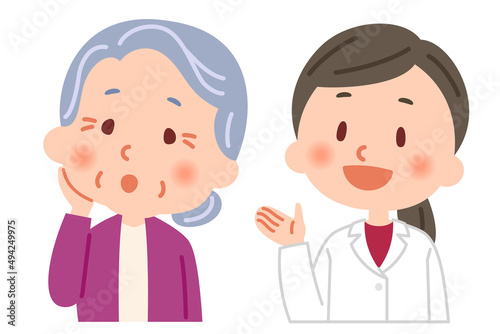 説明をする医師と説明を聞く女性