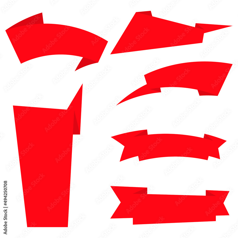 Set of red ribbons Set of red ribbons