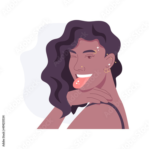 Piercing isolated cartoon vector illustrations.