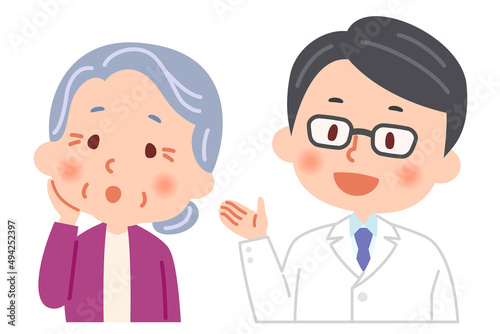 説明をする医師と説明を聞く女性