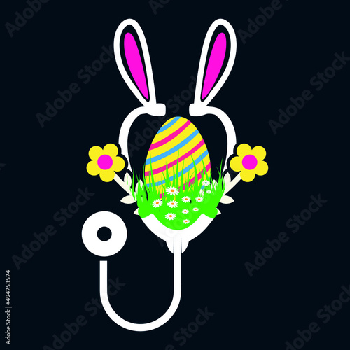 Nurse Easter T Shirt Design With typography And Vector Illustration.