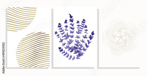 bunch lavender vector cover background set