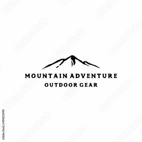 Simple Mountain Landscape Logo Design Vector Illustration