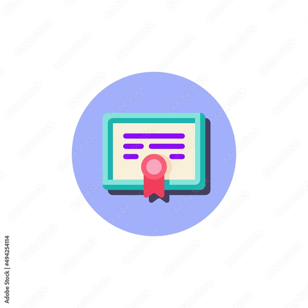 Diploma certificate flat icon Diploma certificate flat icon