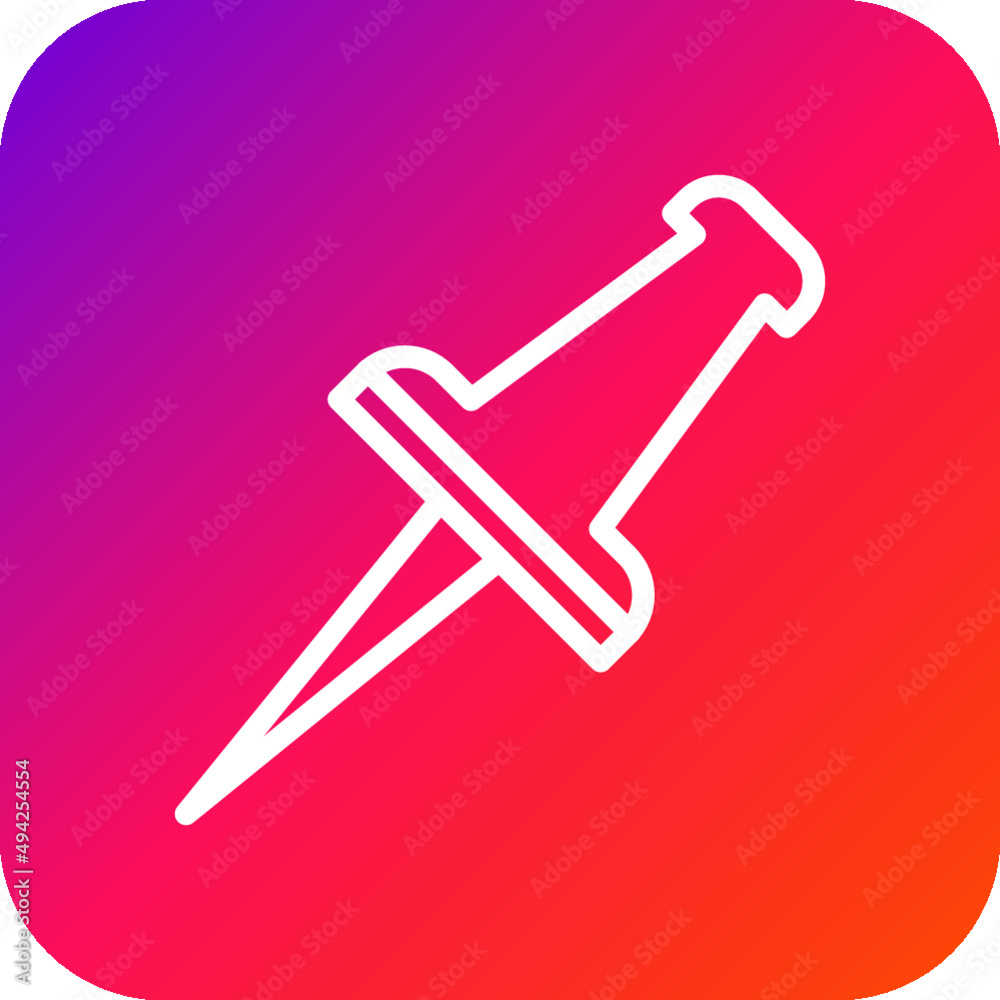Pushpin Vector Icon Design Illustration Pushpin Vector Icon Design Illustration