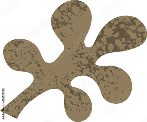 Abstract Leaf Doodle Textured Decorative Element