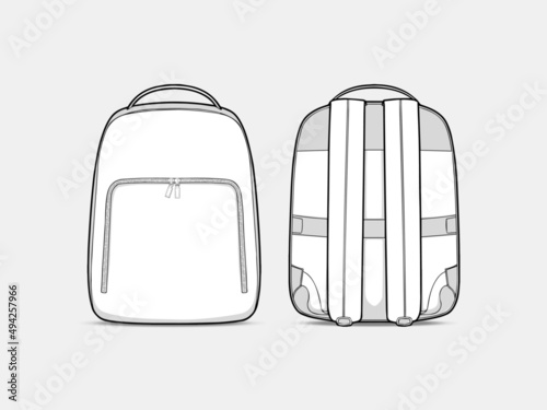 OUTLINE RAISED BACKPACK WITH FRONT POCKET FASHION COLLECTIONS