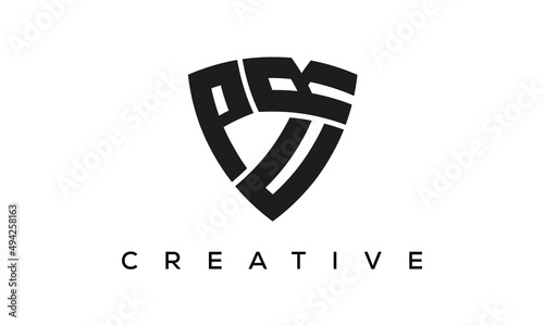 Shield letters PUR creative logo
