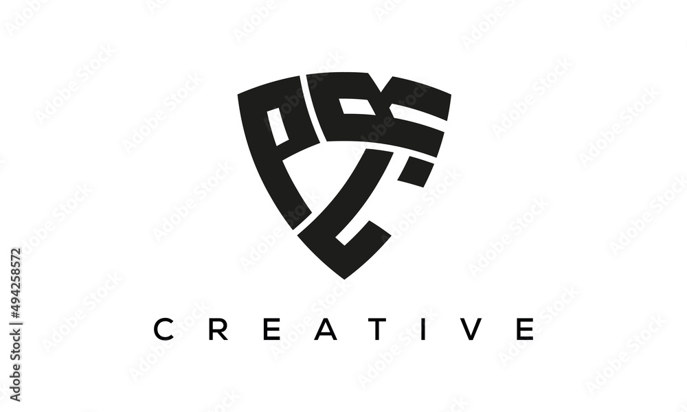 Shield letters PLR creative logo Shield letters PLR creative logo