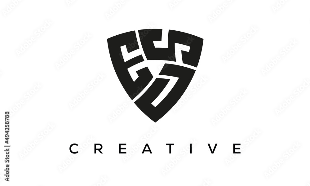 Shield letters EDS creative logo Shield letters EDS creative logo