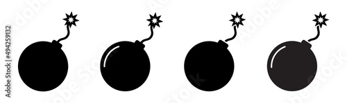 Bomb Icon, Dynamite Icon, Vector Illustration