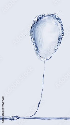 A blue balloon made of water.