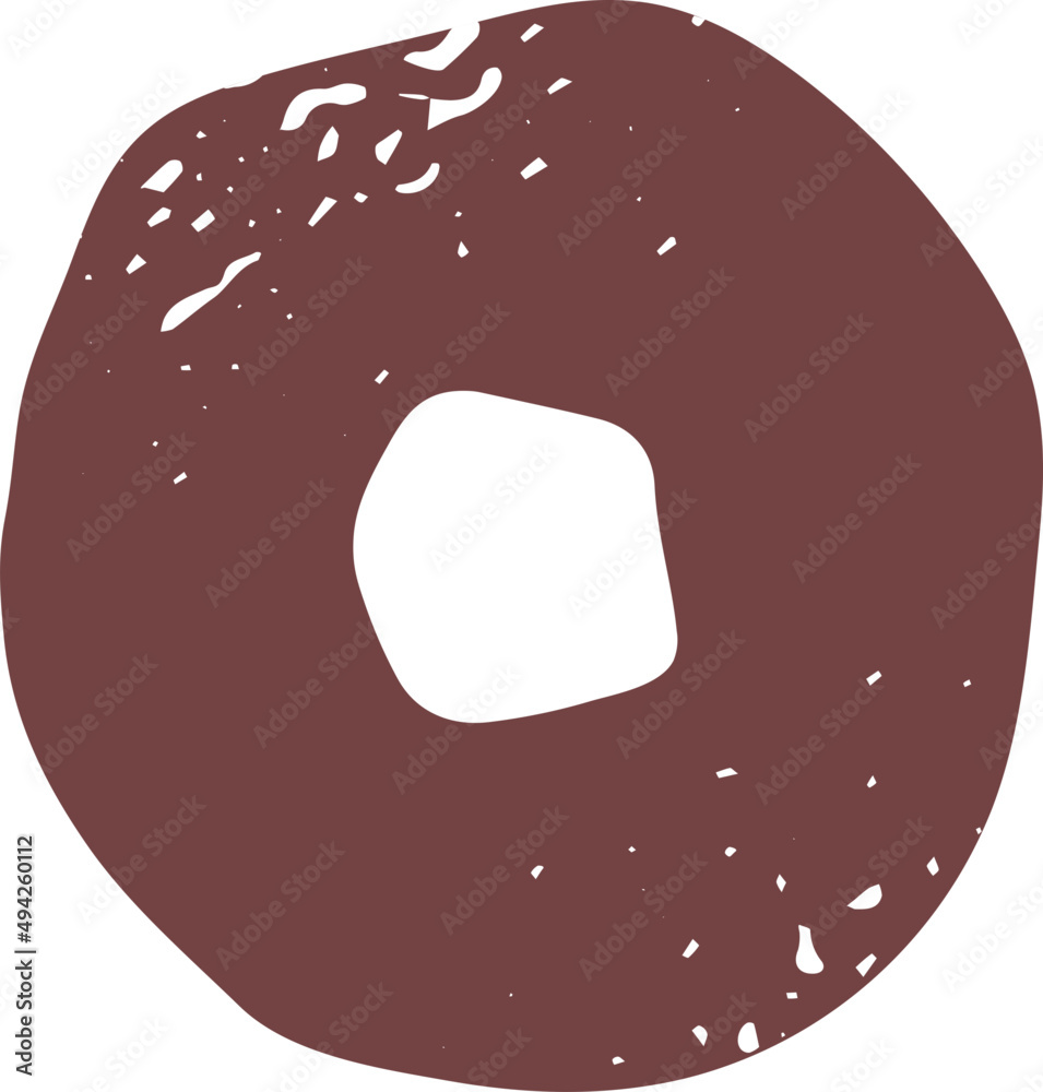 Modern Abstract Doodle Circle Shape Decorative Element