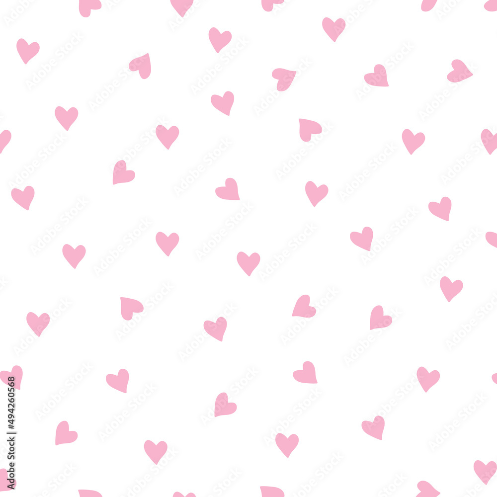 seamless pattern with pink hearts