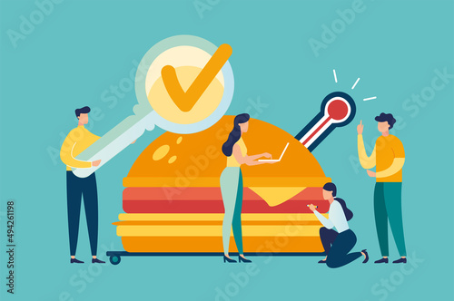 food quality control  vector illustration  fast food street food