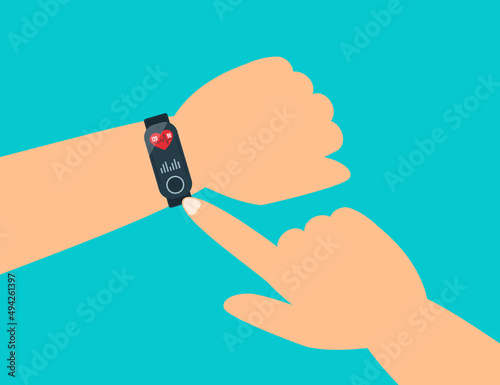 fitness watch activity tracker on hand