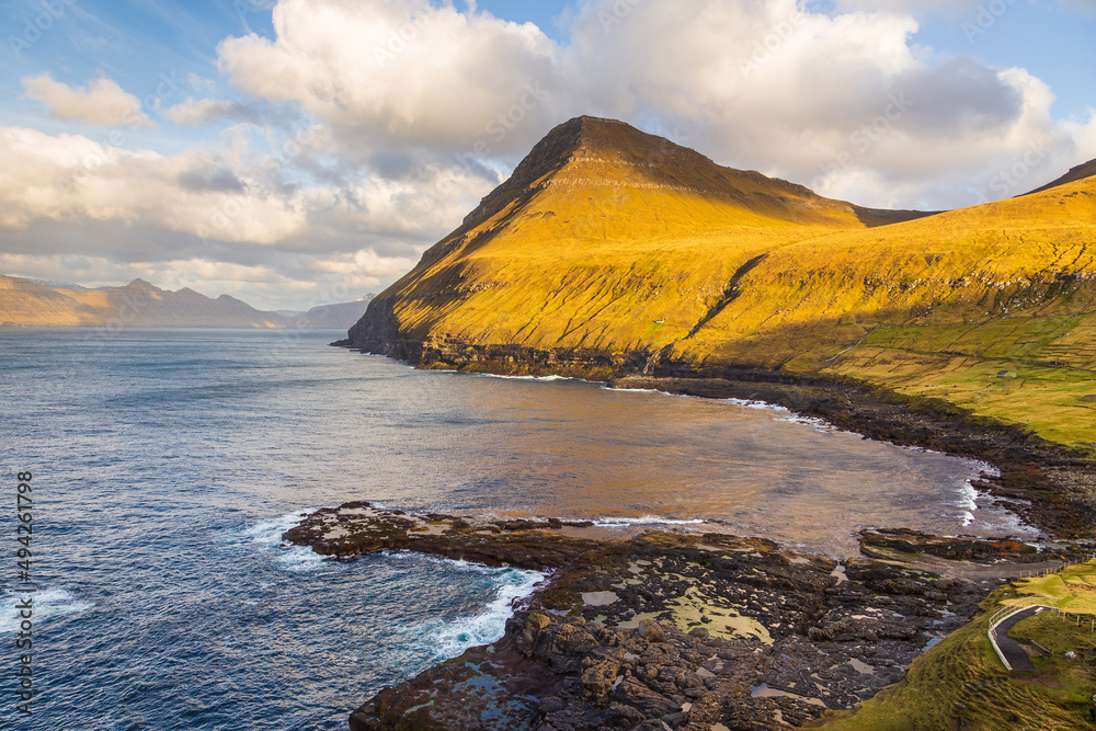 Small village Gjogv on Eysturoy island, Faroe Islands.