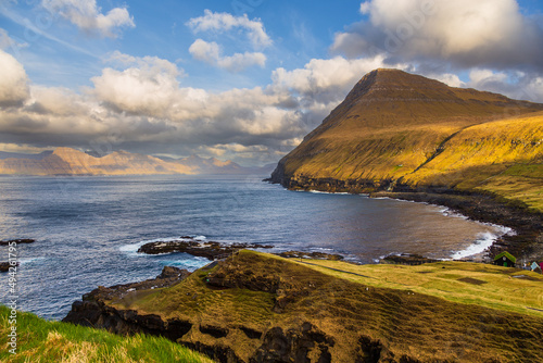 Small village Gjogv on Eysturoy island, Faroe Islands.