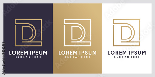 Monogram initial D logo design with creative modern concept