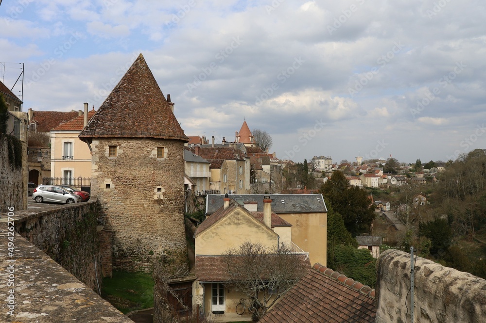 Vue d'ensemble de Avallon, ville de Avallon, département de l'Yonne, France