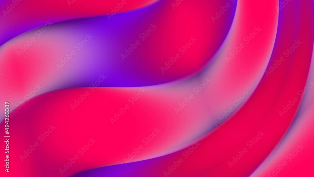Fondo en video Motion Graphics de olas suaves con gradiente colores purpura y sandía